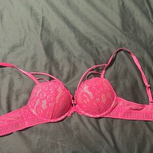 Victoria's Secret Hot Pink Lace Bra